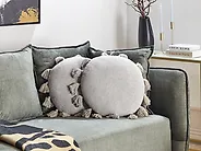 Set of 2 Decorative Cushions MADIA 45 x 45 cm Cotton Grey Solid_1187224