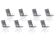Set of 8 Back/Seat Cushions MAUI 40 x 54 cm Grey_765143