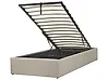 Ottoman Bed without Headboard DINAN Fabric Taupe 90 x 200 cm (EU Single)