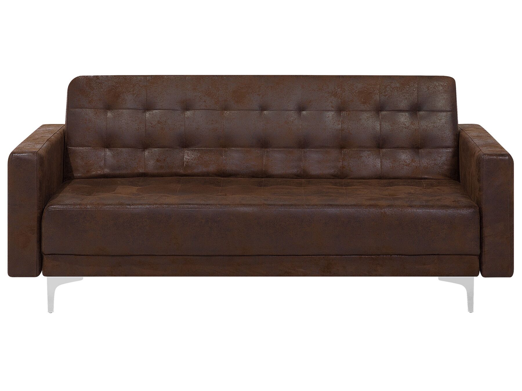 3 Seater Faux Leather Sofa Bed Brown ABERDEEN_717502