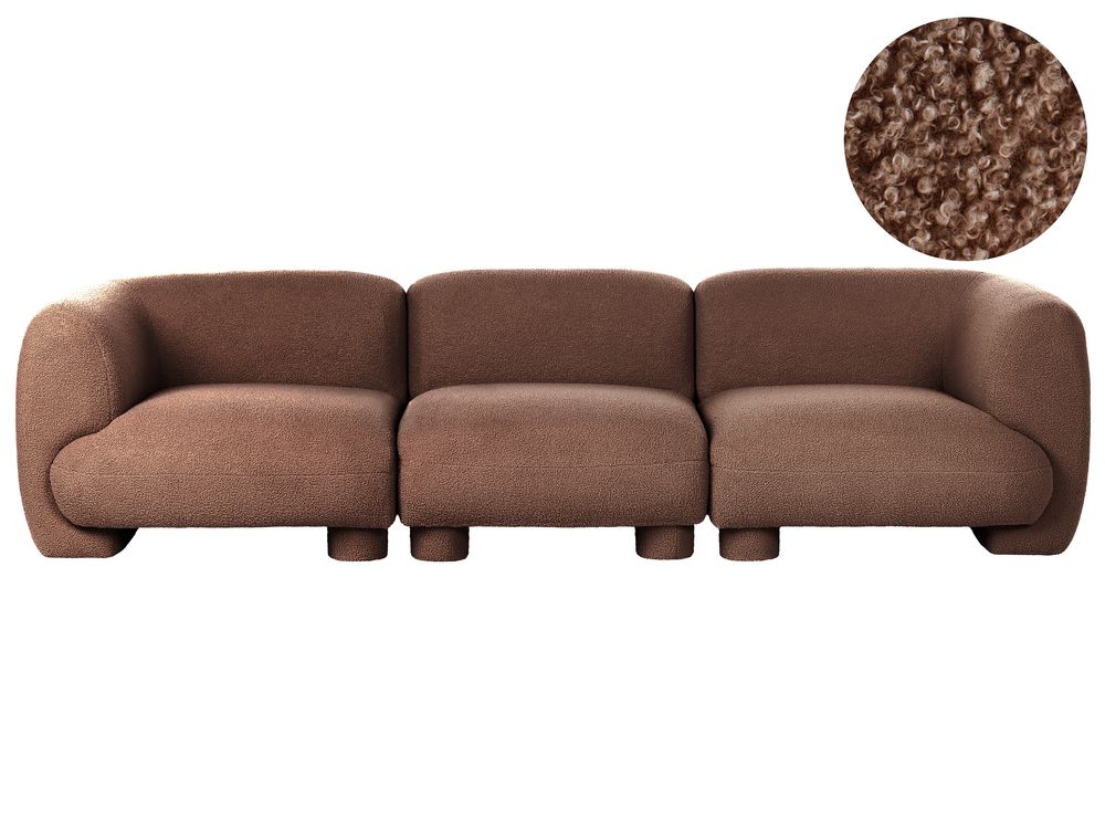 Sofa modułowa dla 3 osób MJALBI Boucle Brązowy