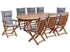 Garden Dining Set 8 Seater MAUI II with Cushions Acacia Wood Grey