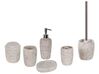 Conjunto de 6 accesorios de baño de cerámica blanco crema/negro/rojo PALMILLA_829822