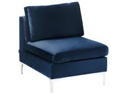 Modular Corner Sofa 4 Seater EVJA with Ottoman Velvet Navy Blue Left Hand_859938
