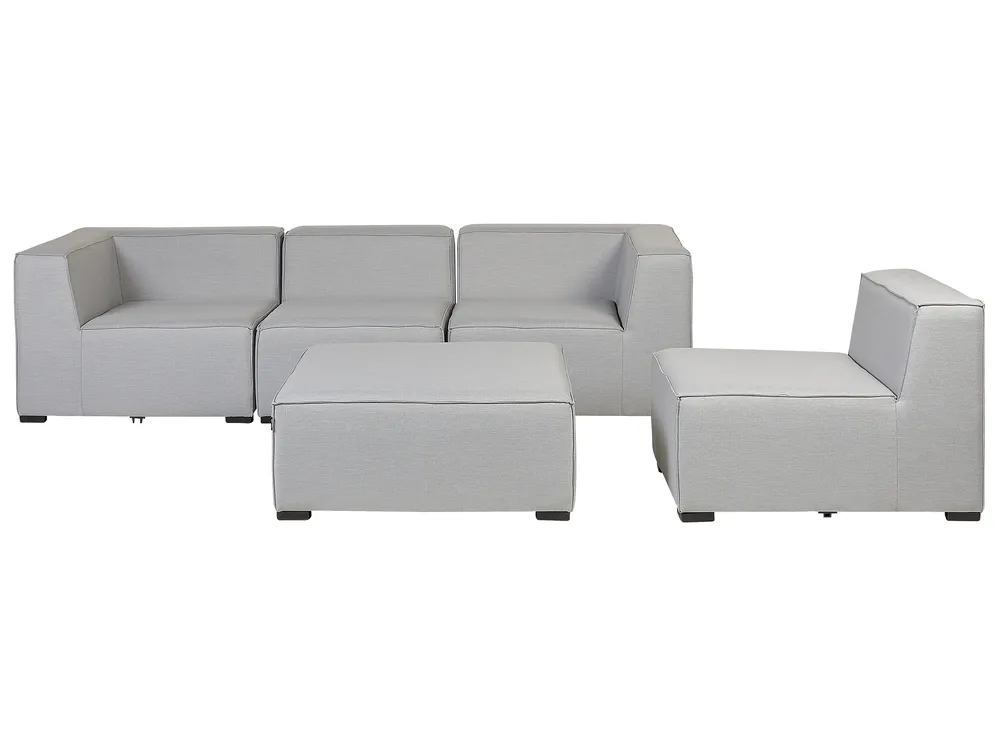 Garden Sofa with Ottoman 4 Seater AREZZO Modular Light Grey_867495