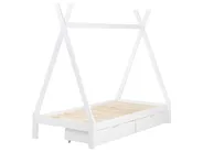 Lit à tiroirs pour enfants Tipi Bois de pin DEVAY 90 x 200 cm Blanc_963566