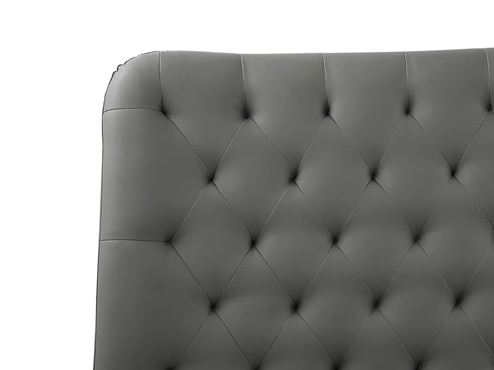 Bed Faux Leather ESSONNE 160 x 200 cm (EU King Size) Grey_788926