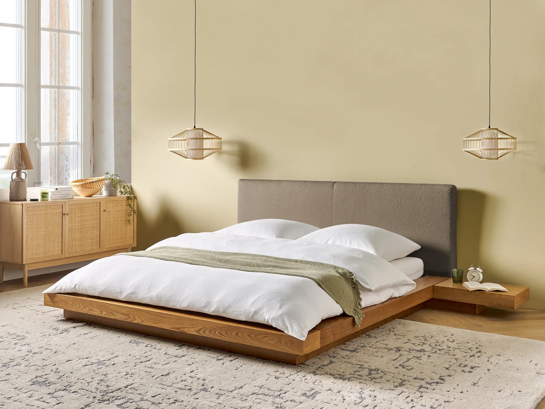 Łóżko wodne Boucle ZEN 160 x 200 cm Jesion naturalny_1079887
