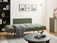 Sofa Bed 2 Seater BREKKE Boucle Green_1068010