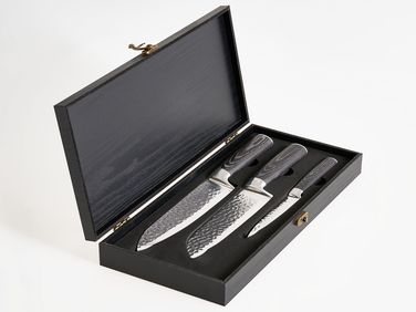 Veitsisetti 3 kpl damaskiteräs KASHIWA Musta