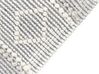 Teppich Wolle grau / weiß 160 x 230 cm Fransen Kurzflor TONYA_856527