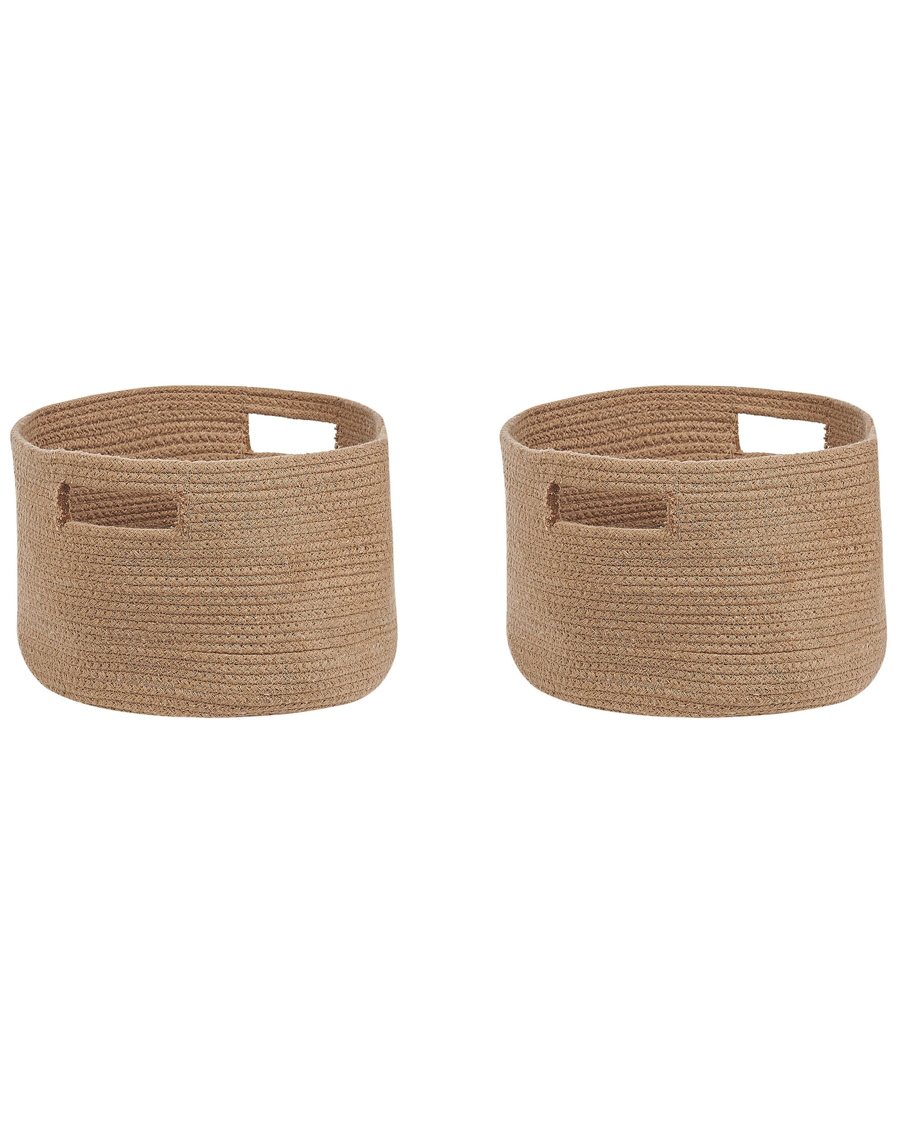 Set of 2 Cotton Baskets Pastel Beige CHINIOT_840468