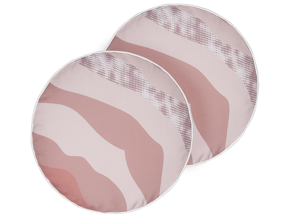 Set di 2 cuscini da esterno CAMPEI Trama astratta 40 x 40 cm Rosa