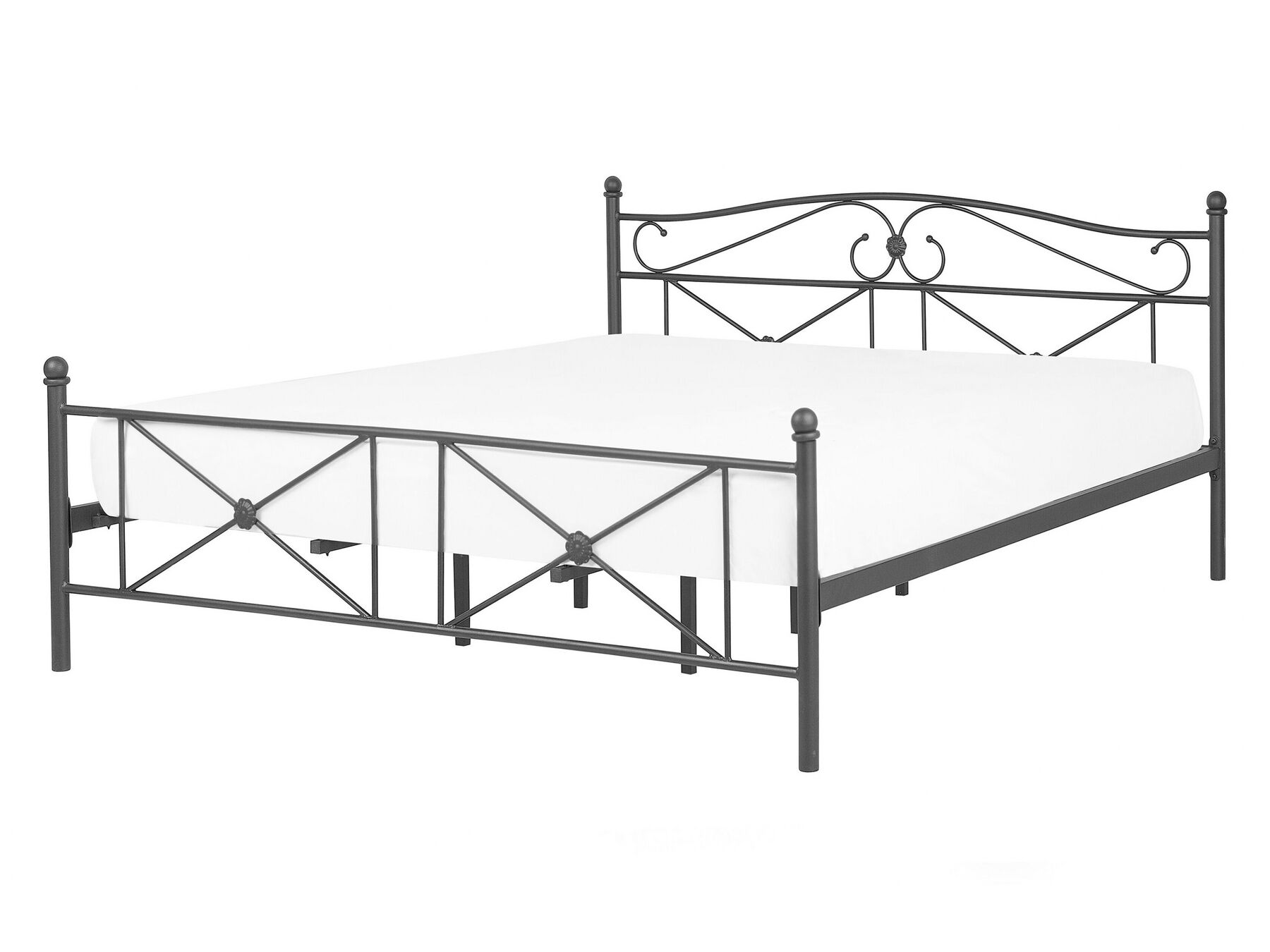 Łóżko metalowe 140 x 200 cm czarne RODEZ_765902