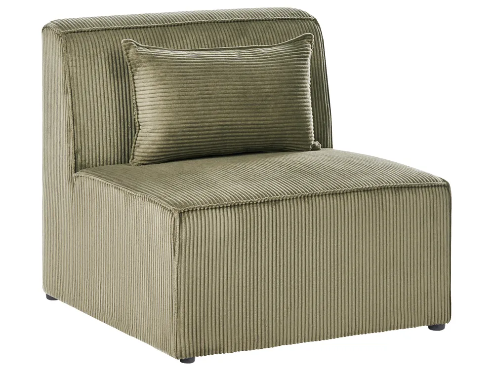 Modular Corner Sofa 4 Seater LEMVIG with Ottoman Corduroy Green Right Hand_875814