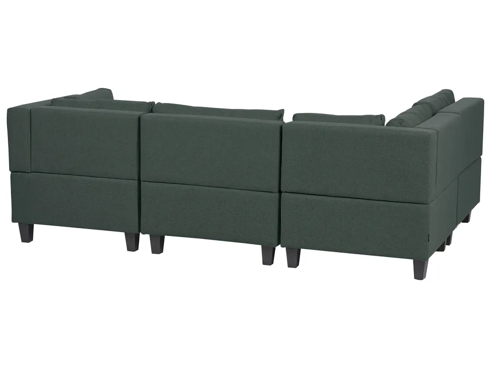 Modular Corner Sofa 4 Seater UNSTAD Fabric Dark Green Right Hand_925437