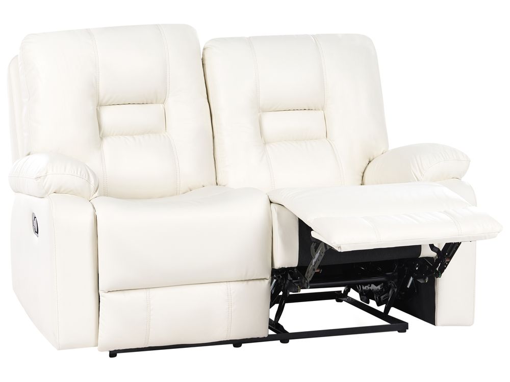 Manual Recliner Sofa 2 Seater BERGEN Faux Leather White