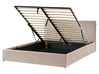 Ottoman Bed DREUX Velvet Taupe 160 x 200 cm (EU King Size)
