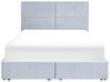 Sametová postel s úložným prostorem 160 x 200 cm světle šedá VERNOYES_861496
