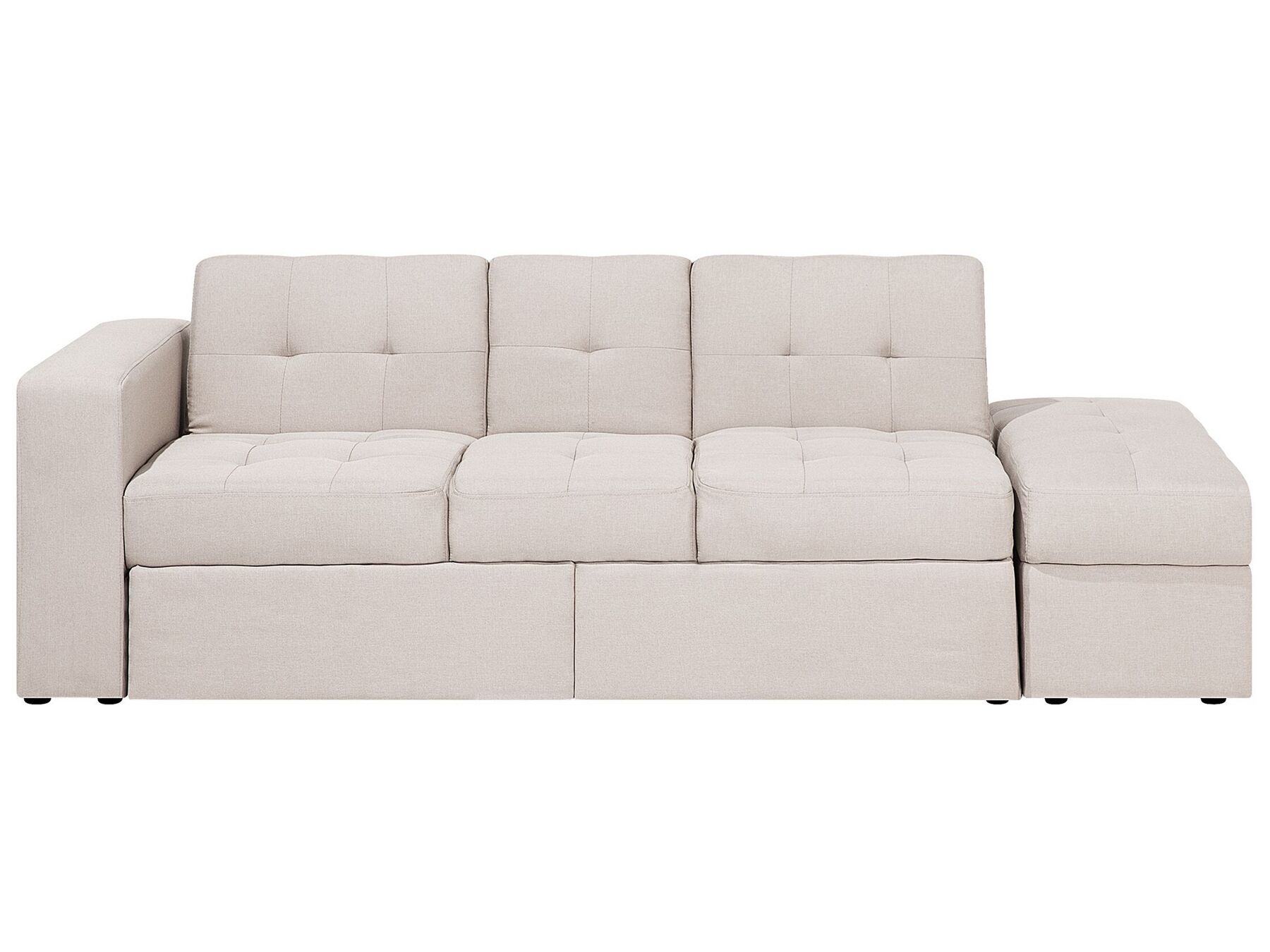 Sectional Sofa Bed with Ottoman Beige FALSTER_751395