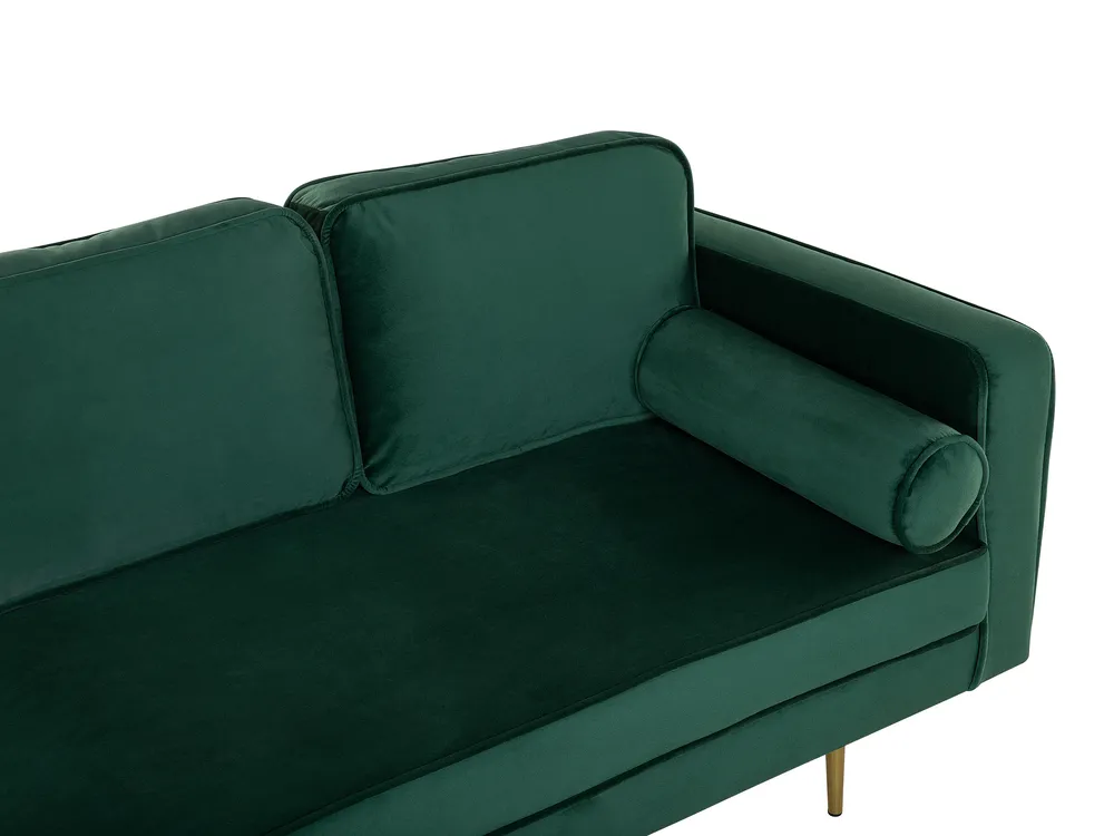 Right-Hand Chaise Longue MIRAMAS Velvet Emerald Green_739181