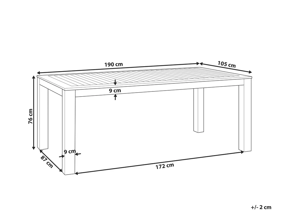 Stół ogrodowy MONSANO 190 cm 105 cm Drewno eukaliptusowe Brązowy_806734