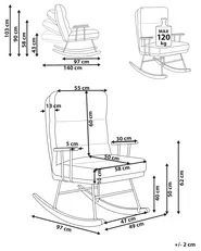 Rocking Chair ESKELIN Reclining Boucle Off-White_974866