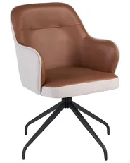 Dining Chair Swivel STOWE Fabric Brown_1078286