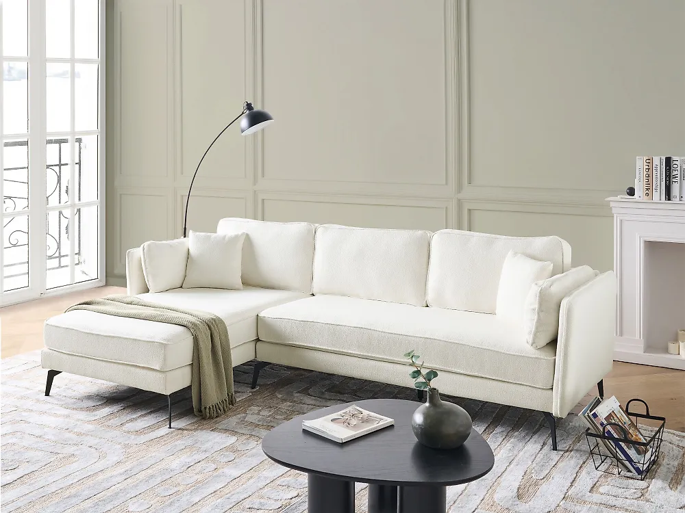 Ecksofa ALTAN Bouclé Cremeweiss rechtsseitig_1176461
