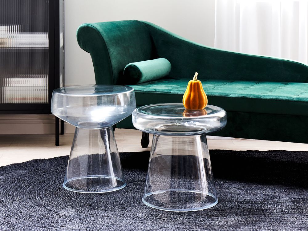 Glass end tables living room hotsell