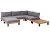 Lounge Set zertifiziertes Akazienholz hellbraun 5-Sitzer Auflagen grau FRAZZANO_932975