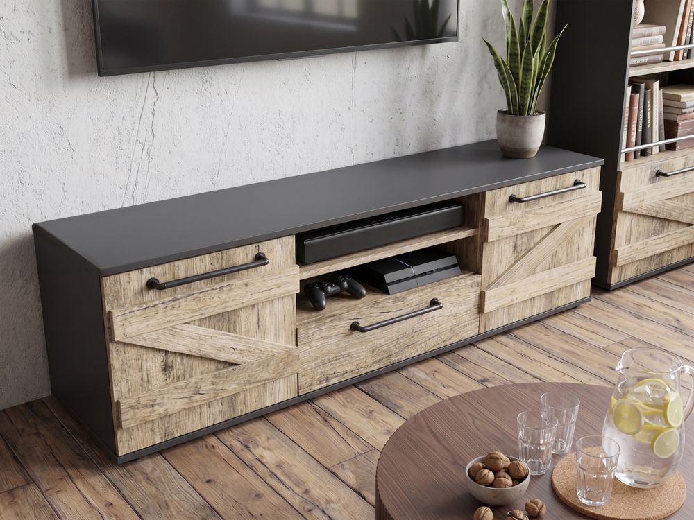TV-Möbel SALTER Braun / Schwarz