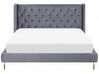 Velvet EU Double Size Bed Grey FORBACH_819122