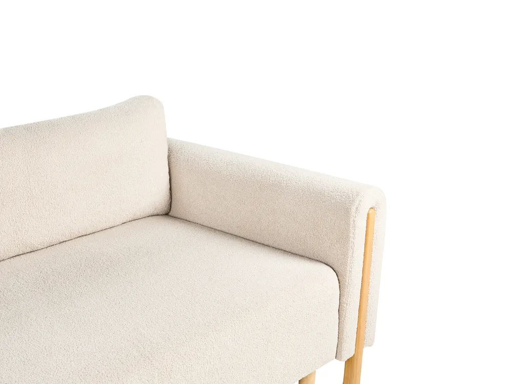 Sofa Bed 3 Seater KVAM with Storage Boucle Light Beige_1021834