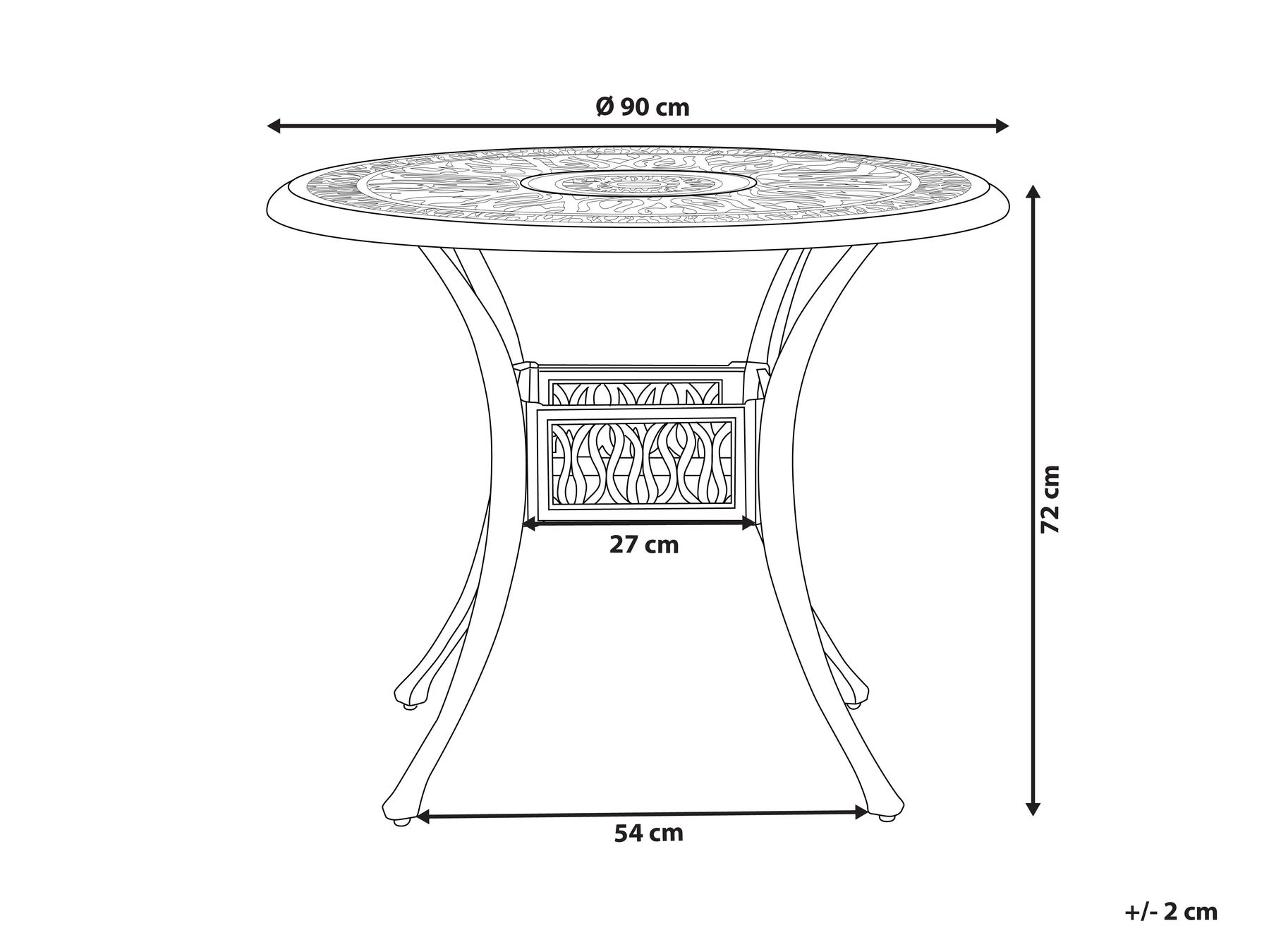 Bistro Table ANCONA 90 cm 90 cm Metal Black_806918