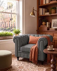 Fotel CHESTERFIELD Jasnoszary_1151217