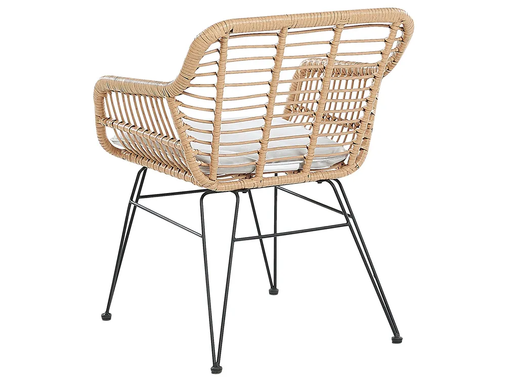 Bistro Set with Cushions TRESTINA PE Rattan Light Brown_781700