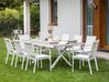 Extending Aluminium Garden Dining Table 184/242 x 90 cm Light Wood and White FANES_928641