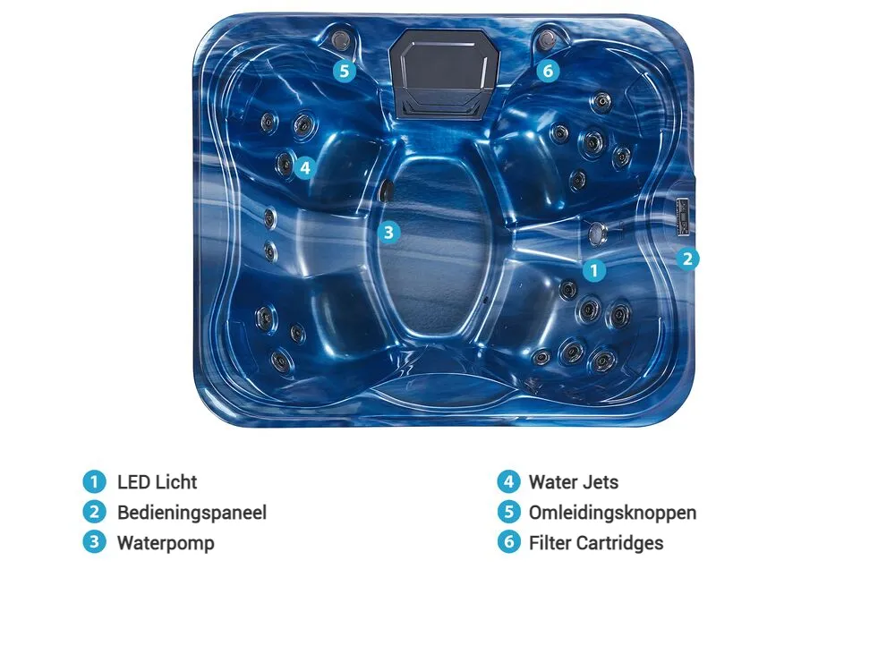 Buiten hottub met LED ARCELIA Blauw_825438