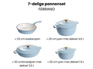 7-delige gietijzeren pannen set FERRANO Lichtblauw_1073735