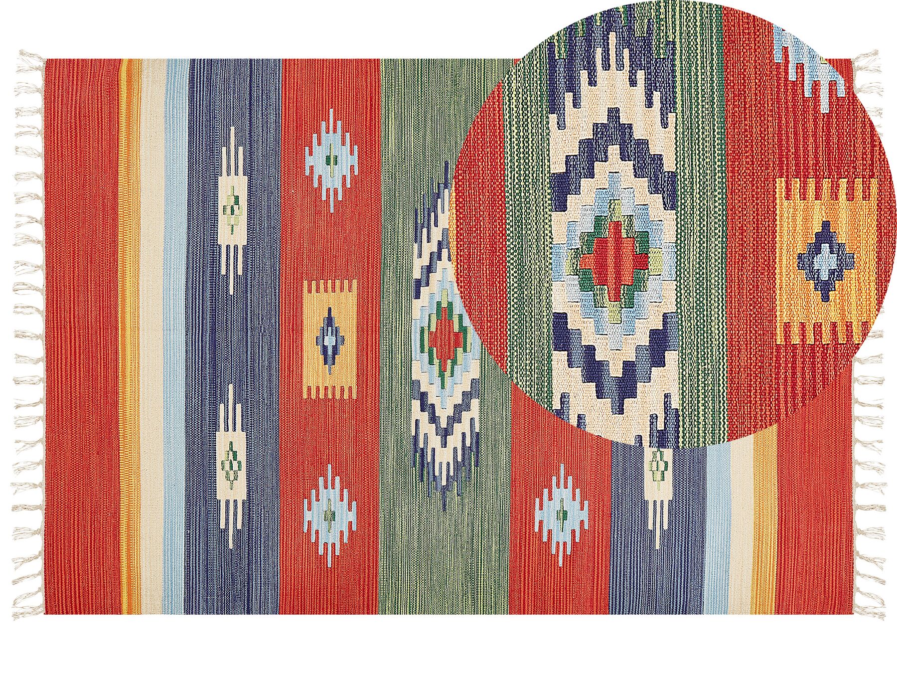 Cotton Kilim Area Rug 140 x 200 cm Multicolour KAMARIS_869960