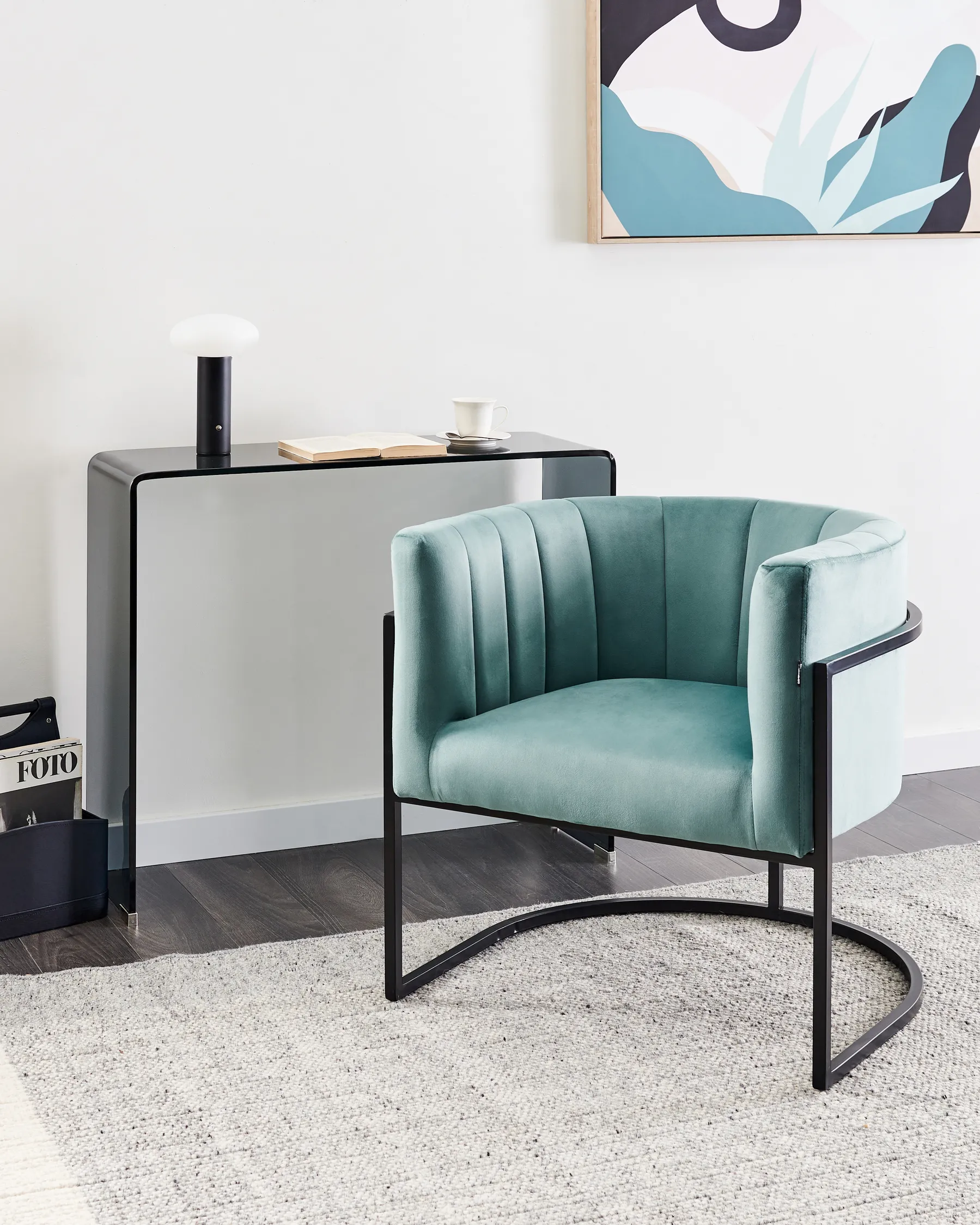 Armchair LARVIK II Velvet Mint Green_952137
