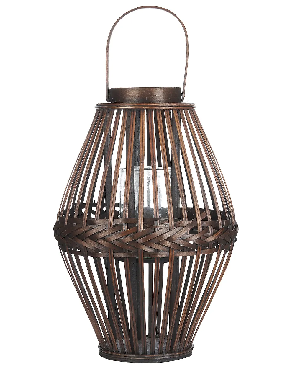 Lanterna Da Giardino In Legno Bianco E Vetro Arles VERDELOOK - 24x24x65 Cm, Decorazione Per Esterni E Interni