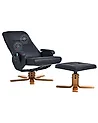 Sillón de masaje RELAXPRO con reposapiés Piel sintética Negro