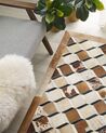 Tapis patchwork en cuir marron 140 x 200 cm SERINOVA_780612