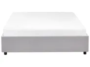 Bed with Storage Drawers without Headboard PRADES Fabric Light Grey 140 x 200 cm (EU Double)_996095