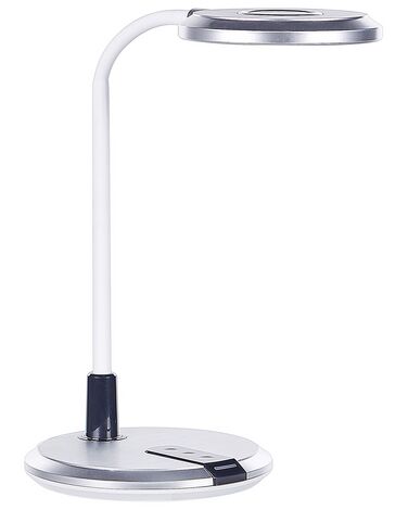 Schreibtischlampe LED silber / weiß 43 cm rund COLUMBA