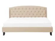 Bett mit Lattenrost Stoff BORDEAUX 140 x 200 cm Beige_712154