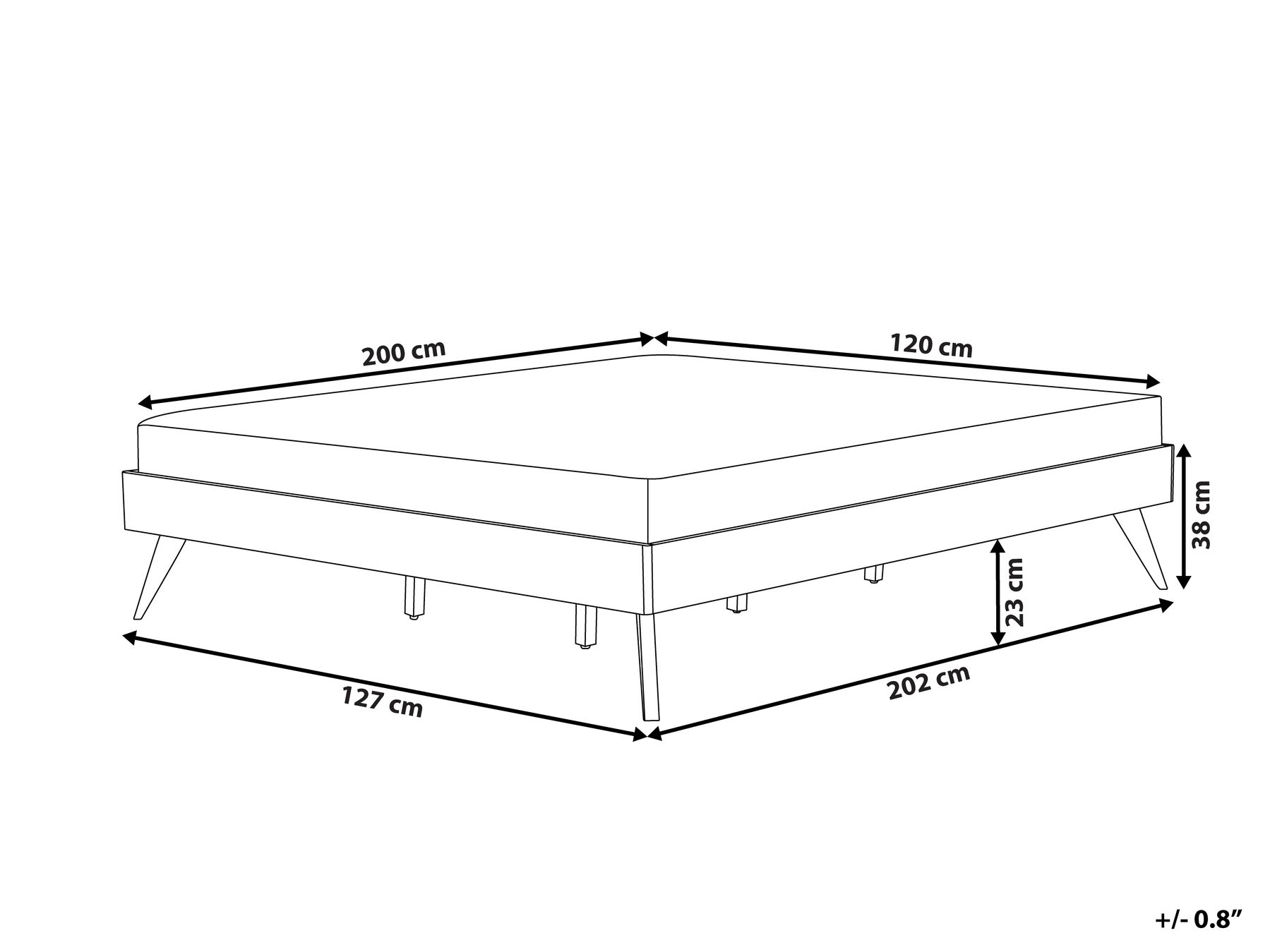 Bett ohne Kopfteil BERRIC 120 x 200 cm Dunkle Esche_1113833
