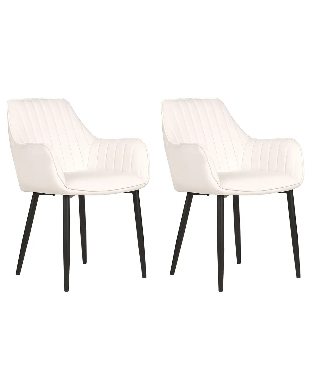 Set of Dining Chairs WELLSTON Velvet Off-White - Main Image